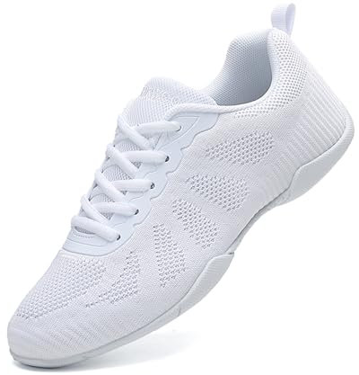 Mädchen Cheerleading Tanzschuhe Tanz Athletic Training Schuhe Atmungsaktiv Super Light Cheer Sneakers für Frauen Sport Training Tennis Sneakers Weiß 34