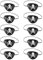 UEAVOID 10 Pièces Cache-œil Pirate Tête de Mort 3D Masque Oculaire Élastique Réglable en Plastique pour Anniversaires d'Enfants Fêtes à Thème Pirate Accessoires de Spectacle