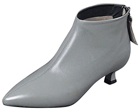 Generico Stivali Donna Neri Tacco Basso Field Stivali Donna Scarpe da donna Stivali corti termici Punta a punta Stivali corti con cerniera con tacco sottile Stivali Donna Neri Tacco Basso (Blue, 39)