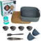 Utensilios freidora de Aire 7 Acessórios Air Fryer. Incluye Molde freidora de Aire 22 cm Papel para Air Fryer Brocha Guantes Pinzas freidora de Aire Moldes Muffins. Pack Gris