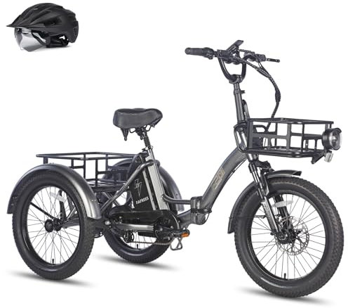 Fafrees F20 Mate Dreirad E-Bike Klapprad 20 Zoll [ Offiziell ] Damen Herren Ebike 3 Rad 48V 18,2AH Akku, Elektrofahrrad 180kg, Dreirad Elektro für Erwachsene Hydraulische Scheibenbremsen Lastenfahrrad