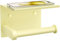 Tindbea Porte Papier Toilette Mural avec Étagère Tablette, Distributeur Mural de Rouleaux de Papier Hygiénique, Accessoires en Acier Inoxydable pour Étagère de Salle de Bains (Jaune Beurre)