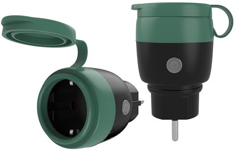 Wlan Steckdose Outdoor, Energiemessung, IP44, Einfache Einrichtung nur mit 2,4 GHz, Kompatibel mit Alexa, Google Assistant, Kostenlose Smart Life APP, 16A/3680W,2 Pack