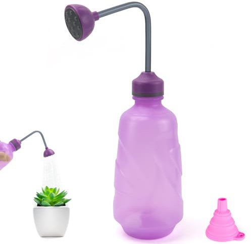 Gießkanne Klein Giesskanne Zimmerpflanzen Gießbrause Sprühgießer für Kleine Pflanzen Stecklinge Blumen Setzlinge Bonsai Softsprüher Schonende Bewässerung von Setzlingen 450ml (Lila)