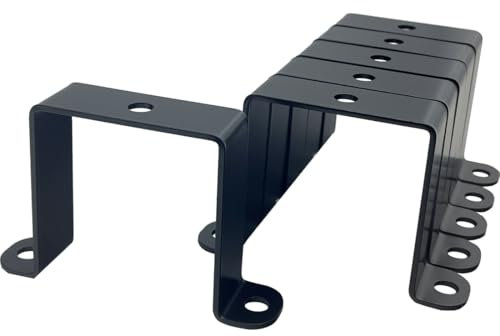 6 PCS 2.5x2.5 Square Pipe Tube Strap Clamps,2.5 inch metal u shaped bracket, steel u clamp bracket for mounting,Powder Coated Black