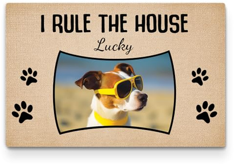 Personal Chic Personalised Door Mat - I Rule The House - Welcome Mat, Welcome Door Mat (Model #2)