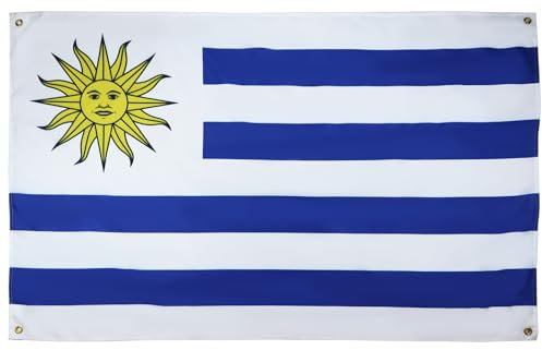 AZ FLAG Bandera Uruguay 150x90 cm con 4 ojales, Pabellón Uruguayo para balcón o pared
