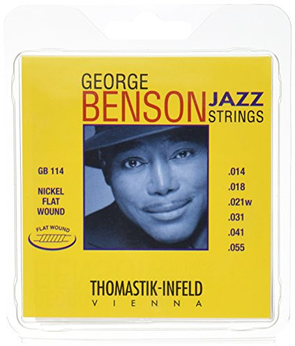 Thomastik Cuerdas para Guitarra Eléctrica George Benson Jazz Guitar juego GB114 Heavy niquel entorchado plano .014-.055