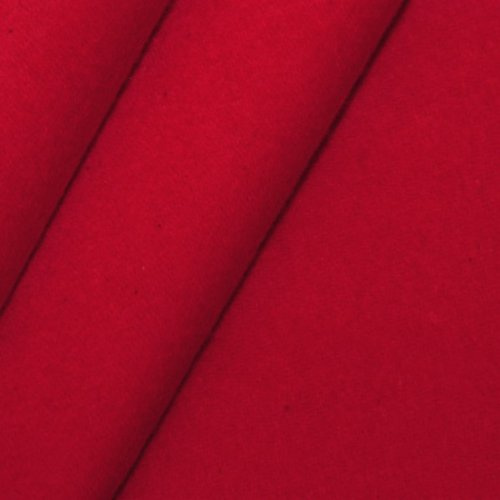 STOFFKONTOR Bühnen Molton Stoff B1 schwer entflammbar Breite 300 cm - Meterware, Farbe Kirsch-Rot – für Wandverkleidungen, Eventbereich, Vorhänge, Messebau, Dekorationen uvm.