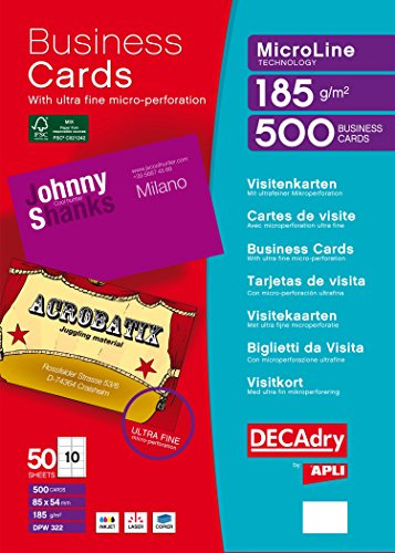 DECAdry DPW322 Visitenkarten