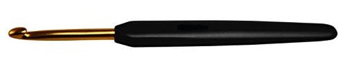 KnitPro Häkelnadeln Softgriff Aluminium 3,00mm Häkelnadel, Kunststoff/Alumium, Gold & Schwarz, 15 cm x 3 mm