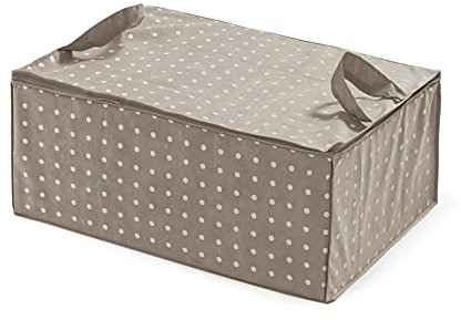 Compactor Sac de Rangement pour Vêtements et Couettes avec Fermeture éclair, Organisateur Pliable pour Armoires et Placards, Rangement étanche à la Poussière et à l'eau, Gamme Rivoli, Marron/Blanc