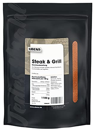 UBENA Steak & Grill Gewürzzubereitung im wiederverschließbaren Vorratsbeutel, 1er Pack (1 x 1.1 kg)