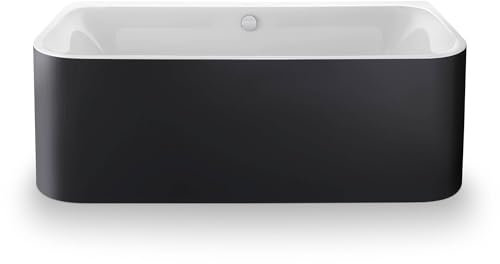 Duravit Baignoire Happy D.2 Plus 180x80cm, Angle Droit, 700450, 2 pentes arrière, avec revêtement Acrylique en Graphite supermatt et Cadre - 700450800000000