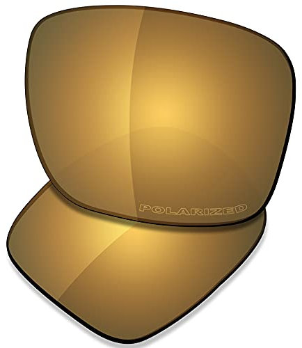 SAUCER Verres de rechange haut de gamme pour lunettes de soleil Oakley Holbrook Mix OO9384 | Holbrook Mix Low Bridge Fit OO9385, Bronze doré polarisé, Taille unique