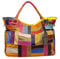 Segater® Mehrfarbig Floral Rind Leder-Umhängetasche für Damen, Vintage Rindsleder Handtasche Blumenmuster 3D Schultertaschen Damen Reisetasche mit Henkeltasche Patchwork bunte Geldbörsen Henkeltaschen