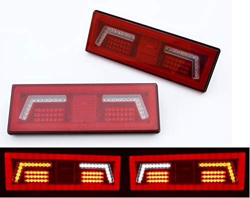 Jeu de 2 feux de position arrière fins à LED 12 / 24 V pour camion, remorque, châssis, van, caravane, camping-car, bus