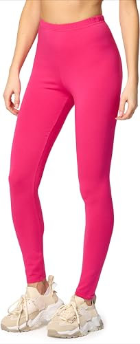 Merry Style Leggings Damen Baumwolle für das ganze Jahr Bequeme Leggings Blickdicht Damen Ideal für Yoga Sport Gym und Freizeit MS10-198 (Amaranth, S)