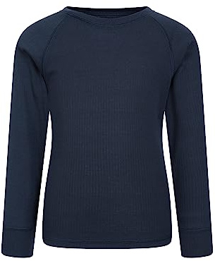 Mountain Warehouse Talus Kids Base Layer Top - Breathable & Lightweight, Moisture Wicking, Boys & Girls - Autumn, Winter, Travel Navy (02) Kids Size 9-10 Years