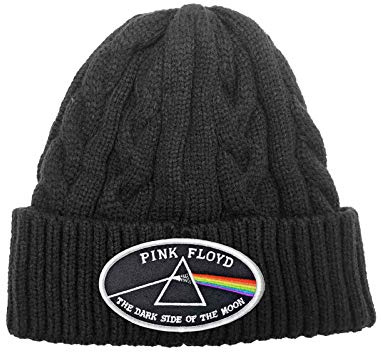 Pink Floyd Mütze Beanie Dark Side of The Moon Weiß Border Nue offiziell Cable One Size