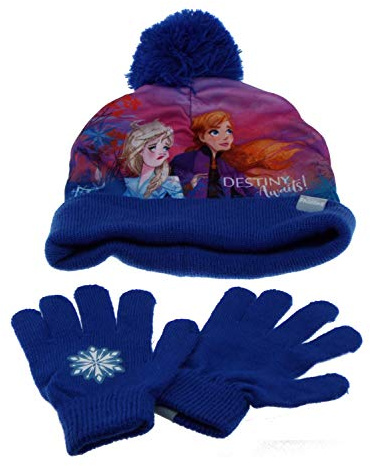 1 Set Sublimation Mütze und Handschuh – Die Eiskönigin – Die Eiskönigin – Frozen – 2 Farben, blau, One Size