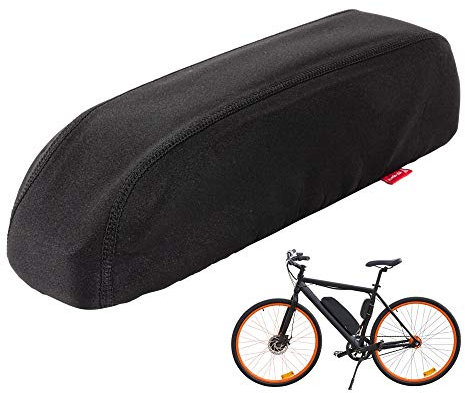 E-Bike - Protector de batería para batería eléctrica de 36 V/48 V, impermeable, a prueba de polvo, cubierta de batería (negro, talla mediana)