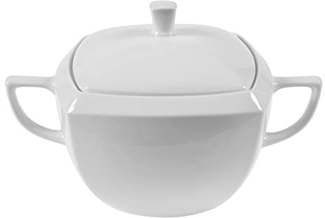 H&H 4349340 Zuppiera Kana Maxim, Porcellana, Bianco, Lt 3.5