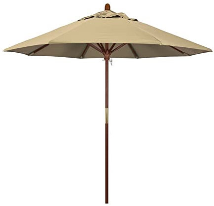 MNNM Parasol Droit, Parasol De Jardin, Protection UV, Grand Rond Parasol, Parasol Pliable, pour Patio, Terrasse, Plage, Cour, Bois (Color : Khaki)