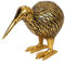 Brillibrum Design Kiwi Tier Deko Figur Vogel Australien Tierfigur Nationalsymbol von Neuseeland Glücksbringer Animal Kiwi Deko Skulptur, Größen Name: 9x9x12cm (HxBxT), Material: Gold-Schwarz