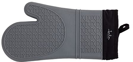 Jata HACC4534 - Guante Silicona para Horno, Manopla Horno, Flexible y antideslizante, Interior de algodón acolchado y transpirable, Resiste de -40 a 230ºC, Extra largo, Se puede colgar