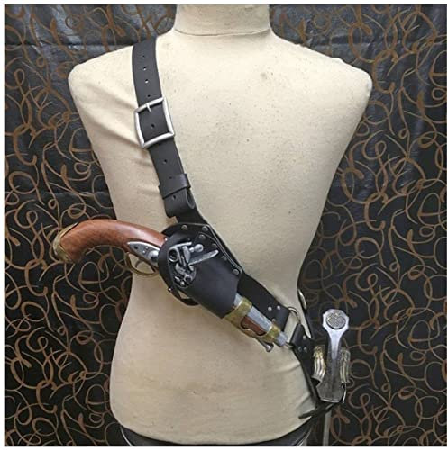 GATURA Vintage Pistole Holster Steampunk Piratenschwert Holster Scabbard Scheide Renaissance Piraten Ritter Pistole Holster Universal einstellbare Pistole Halter für Halloween Accessoire,Schwarz