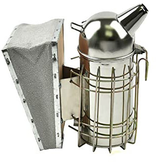 SEIWEI Bee Smoker, Stainless Steel Beekeeping Smoker with Heat Shield and Mounting Hook, Bee Hive Smoker Equipment for Beekeeper