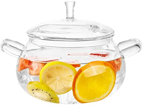 3L Large Glass Simmer Pot for Cooking on Stove Top