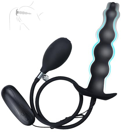 PQKuss Analplug Aufblasbarer Vibratoren 12 modi Vibrator Silikon Anal Plug Weibliche Masturbator 2 In 1 Aufblasbare Vagina Expander Butt Dilatator SM Sex Spielzeug Für Frauen Männer Paare