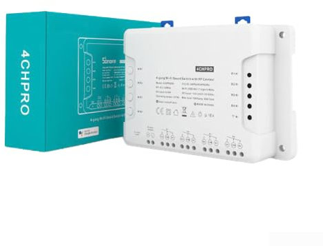 DAZZLEEXInterruttore WiFi Intelligente for Sonoff 4CH R3 Modulo Controllo Remoto a 4 Canali per Elettrodomestici Compatibile con Assistente Vocale