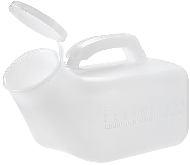 1 x Easy Care Solutions | Male Urinal Bottle | 1000ml | White Secure Cap | Measuring Scale | Easy Grip Handle | Pack of 1