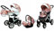 BabyLux® Enfant Poussette Combinée Set 3 en 1 - Tropical - incl. Nacelle, Canne, Siège de voiture - Siège Auto - Landau Bébé - avec Sac à langer, Habillage pluie, Moustiquaire etc.