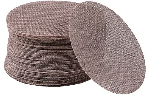 UPWOOD 50PCS 125mm 5 Inch Mesh Sanding Discs 500 Grit Hook & Loop, Dust Free Anti-Blocking Net Sandpaper Sheets for Car Body, Wood, Metal, Plastic, Paint, Adapts to All 125 mm Sander Grinder Polisher