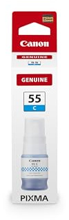 Canon GI-55C Original Tintenflasche Cyan für MegaTank Drucker – Hochwertige Pigmenttinte zum Nachfüllen für MAXIFY GX2050, MAXIFY GX1050