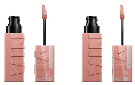 Maybelline New York Lip Colour, Smudge-free, Long Lasting up to 16h, Liquid Lipstick, Shine Finish, SuperStay Vinyl Ink, 95 Captivated (Pack of 2)