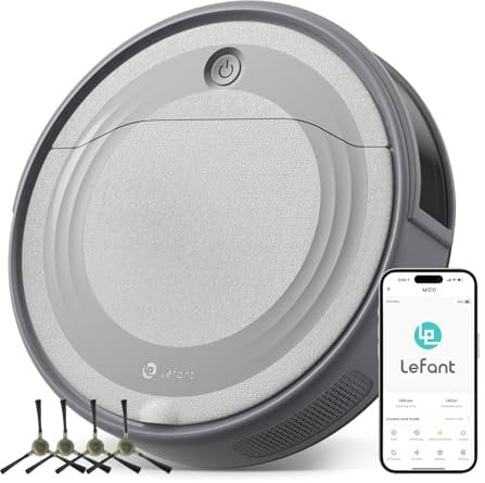 Lefant M310 Robot Vacuum Cleaner, 4500Pa Strong Suction, 7.9cm Thin 28cm DIA, Automatic Self-Charging Small Robotic Vacuum, Wi-Fi/App/Alexa Control, Ideal for Pet Hair Hard Floor