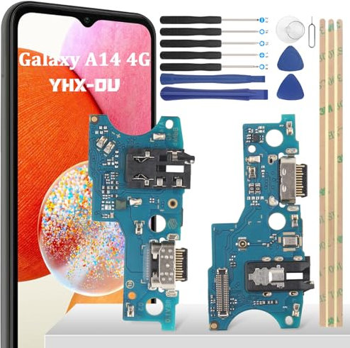 YHX-OU 6.6'' Ladebuchse Für Samsung Galaxy A14 4G SM-A145P SM-A145R Dock Connector Port Charger LadePort Mikrofon Audio Jack Flex Kabel + Installationswerkzeug