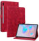 Rosbtib Coque pour Samsung Galaxy Tab S6 10.5 Pouces (SM-T860/ T865) 2019, Multi-Angles de Visualisation Housse de Protection en Similicuir avec Porte-Carte Couverture Motif Lys, Rouge