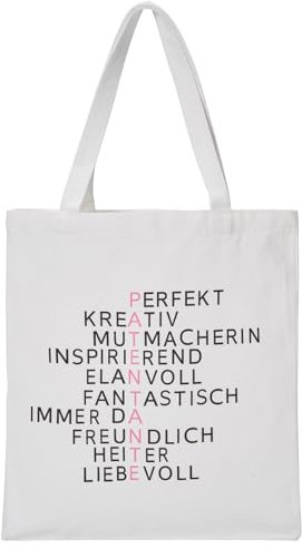 RF&CM Schenke Freude - Eine nachhaltige Patentante Stofftasche aus Baumwolle!, Baumwolltasche Geschenk Patentante, Patentenkind/Farbe Natur