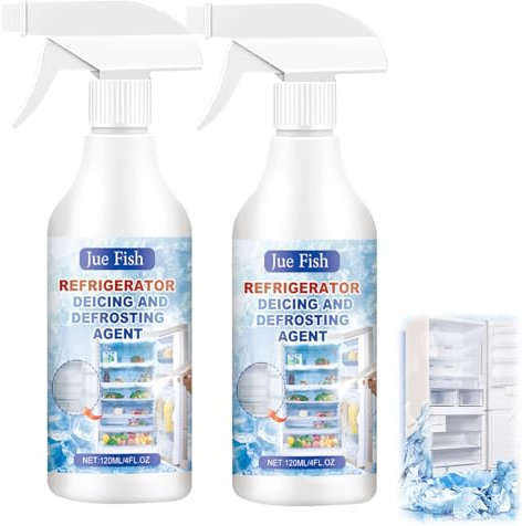Defrosting Spray for Fridge Freezer, Rapid Fridge Defrosting Spray,Refrigerator Freezer Defroster,Powerful Freezer Deicer,Effective Ice Remover Deep FreezeSpray (2 * 120ml)
