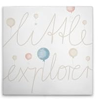 A.S. Création Leinwandbild Little Explorer Ballons Beige Blau Rosa - Wandbild in Beige, Blau - 40 x 40 cm - DD129394