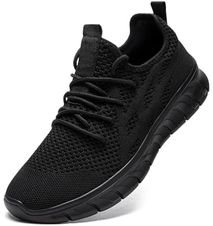 LANGFEUU Mens Trainers Breathable Lightweight Non-Slip Running Shoes | Mesh upper, EVA non-slip outsole, cushioned foam insole, for gym, running, walking, travel, daily use