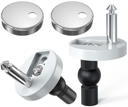 2pcs Toilet Seat Fitting Toilet Seat Hinge Toilet Seat Hinge Replacement Toilet Seat Fixings Soft Close Toilet Seat Hinges Rustproof Easy Install Quick Release Toilet Seat Hinge for Toilet Blind Hole