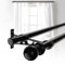 78-224cm doppio bastone di tenda per le finestre, 1 pollice di diametro nero doppio bastone Bastoni di tenda Blackout, Heavy Duty regolabile Splicing decorativo doppio Drapery Rods con staffe