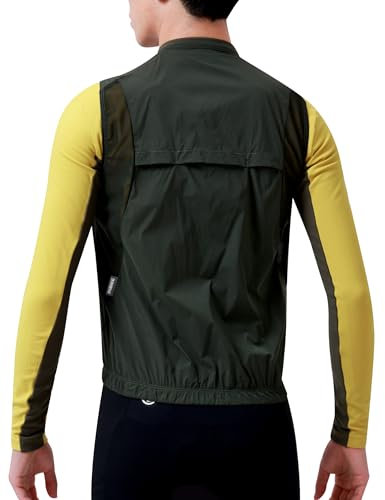 INBIKE Leichte Fahrradweste Windbreaker Weste Herren Ärmellos Sommer Winddicht Reflektierend Atmungsaktive UV50+ Laufweste Fahrrad Rennrad City Freizeit Grün L
